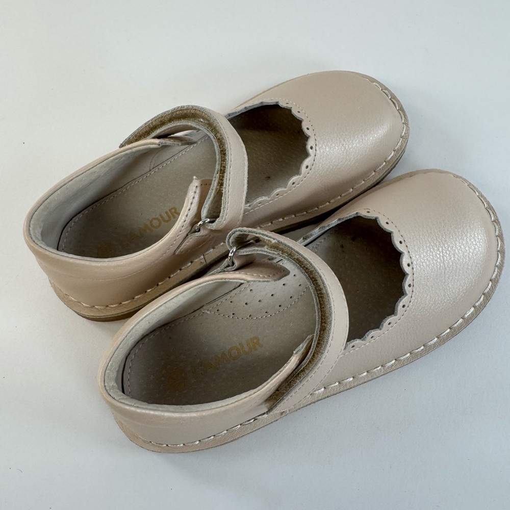 L’Amour - Champagne Leather Mary Jane Flower Girl Shoes - Size 13